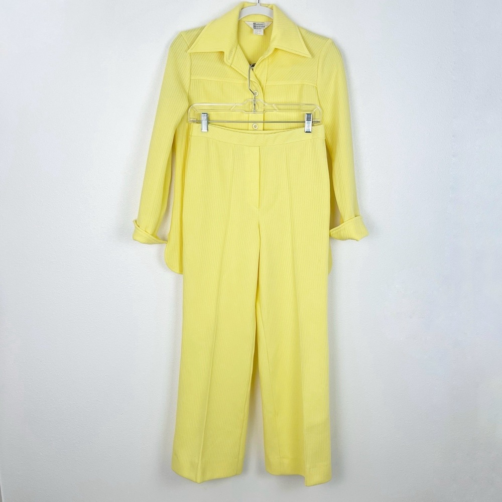Madison Wardrobe Maker Vintage Yellow Pantsuit 70s - Picture 8 of 16